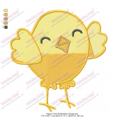Happy Chick Embroidery Design